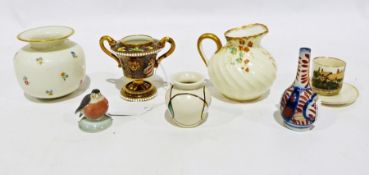 19th century Spode porcelain miniature Campana vase decorated with pattern no. 1166, 7.5cm high,