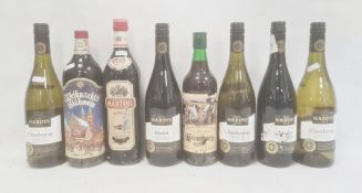Collection of white and red wines and Gluhwein including Hardy's Chapter and Verse Merlot and