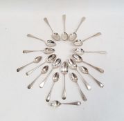 A set of six Edward VII silver teaspoons, engraved decoration, Birmingham 1905, 2ozt approx., set of