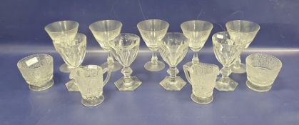 Amethyst glass vase with internal bubble decoration and a collection of assorted cut glassware to