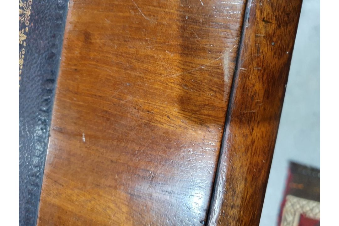 Late 19th/early 20th century large mahogany desk with leather inset top rectangular with rounded - Image 24 of 28