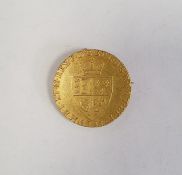 George III gold spade guinea dated 1787 with soldered brooch fitting