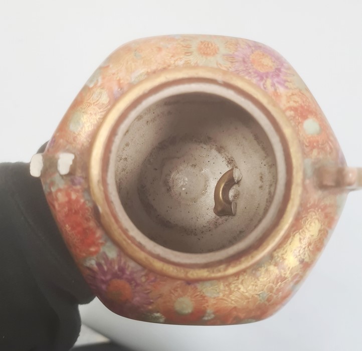 Pair Japanese Kutani earthenware koros, each with domed lid having temple lion finial, the bulbous - Image 22 of 28