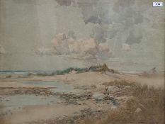 Oswald Garside (1879-1942) Watercolour Coastal scene with dunes, signed and dated lower right, 46