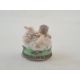 19th century French porcelain figural bonbonniere in Chelsea style modelled with cupid and a - Image 2 of 19