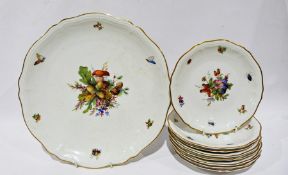 Rosenthal part dessert set comprising one large serving dish and eight plates, all of shaped