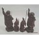 Two various pairs of Japanese carved hardwood figures, the tallest 21cm and a small quantity of - Image 2 of 3