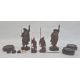 Two various pairs of Japanese carved hardwood figures, the tallest 21cm and a small quantity of - Image 1 of 3
