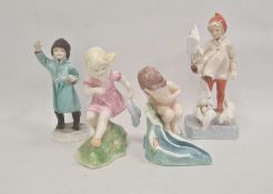 Royal Worcester figures 'March' 3454, 'November' 3418, 'February' 3453 and 'August' 3441 (4)