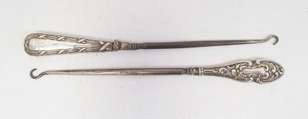 Two silver-handled button hooks, Birmingham 1906 and Birmingham 1903 (2)  Condition ReportOne handle