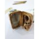 18th century French enamel etui of shaped form decorated with musicians in a garden setting, with - Image 24 of 25