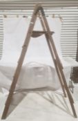 Vintage set of wooden folding steps, five-tread