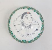 Late 20th century glass paperweight with clown decoration