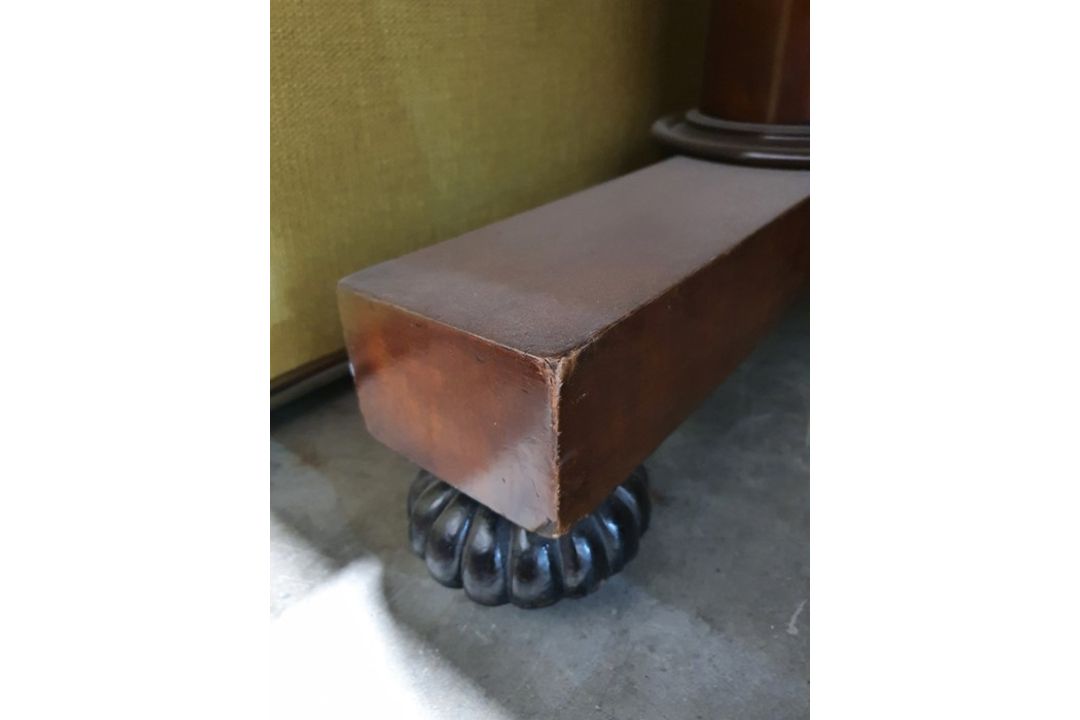 Late 19th/early 20th century large mahogany desk with leather inset top rectangular with rounded - Image 21 of 28