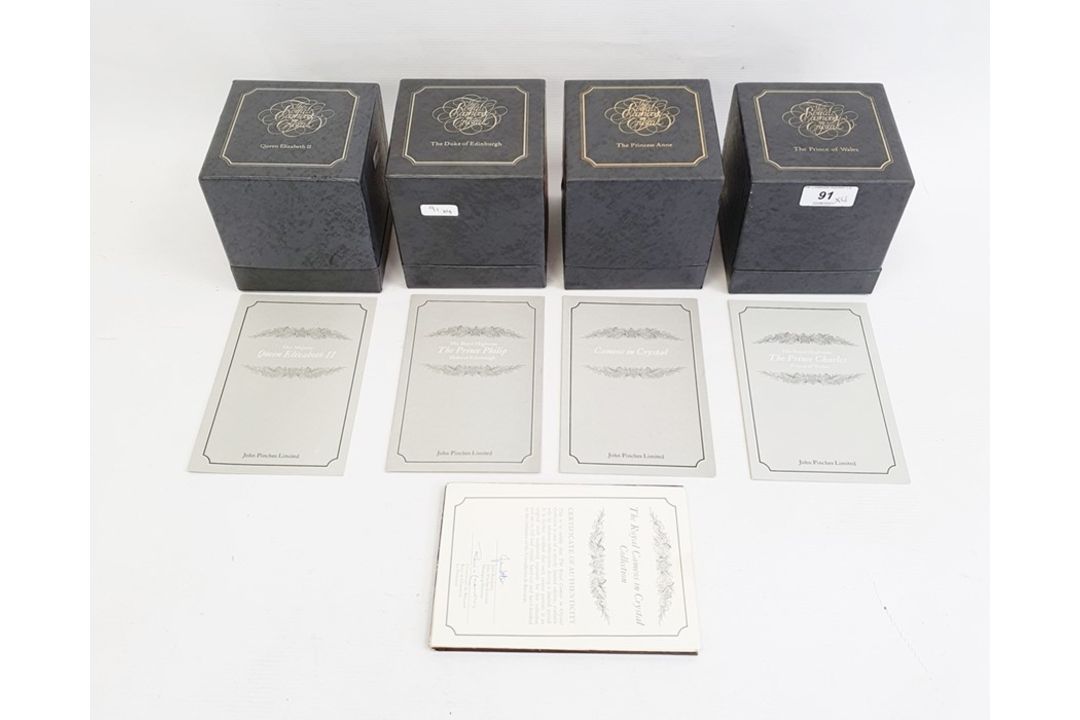 Group of four Baccarat "The Royal Cameos in Crystal" to include Queen Elizabeth II, Prince - Image 4 of 4