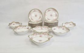 Limoges dessert service viz:- 16 plates, two heart-shaped serving dishes, two oval serving dishes