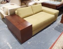 Office reception sofa in pale green upholstery