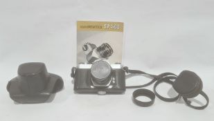 An Asahi Pentax SP 500 camera, no. 3269768, with Ashai 'Super- Takumar' lens 1:2/55 no. 5357827,