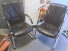 Two office chairs with curved arm rests (2)