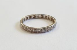Platinum and diamond full eternity ring 1.8g approx.