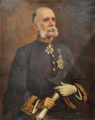 Honora Jackson (British, 20th century)  Oil on canvas Half-length portrait of seated military