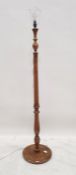 20th century turned and reeded standard lamp, 146cm high