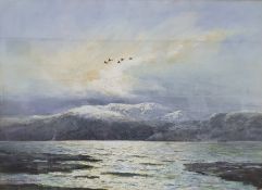 Arthur Gee (1934-2011)  Pastel Study with mountainous backdrop, signed lower left