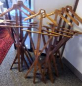 Set of seven modern Eastern hardwood valet stands (7)