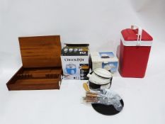 Crockpot electric rice cooker and fondue set and other items
