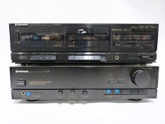 Pioneer A-223 stereo amplifier with CT-W300 twin cassette deck
