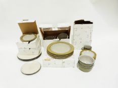 Part stone ware dinner service, cream with brown rim packed in  Villeroy & Boch Twist Alea Limone