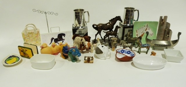 Quantity of ramekins, a silvered effect model of a horse and foal, various vases, etc. (3 boxes) - Image 2 of 2