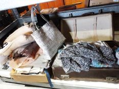 Vintage Paxall suitcase and contents of vintage clothing, dresses, shirts, etc. and various other