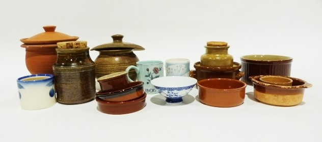 Quantity of pottery and ceramics including blue and white candlesticks and vases and various printer - Image 3 of 3