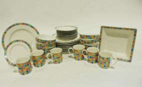 Quantity of Villeroy & Boch, Twist-Alea Caro pattern dinnerware, comprising dinner plates, side