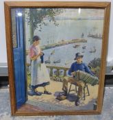 Harold Harvey colour print The Blue Door, Edward Seago Ploughing print, After B. Butler Pair of