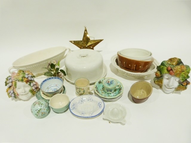 Assorted ceramics including an ironstone jug, an early Victorian teapot, a Wedgwood jug, etc. (2