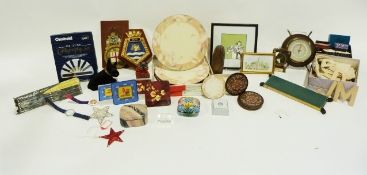 Quantity of ramekins, a silvered effect model of a horse and foal, various vases, etc. (3 boxes)