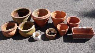 Selection of terracotta garden planters
