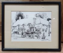 Quantity of framed prints to include street scenes, flowers etc.