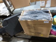 Box of hanging parasols weight set x 4 (unused in original plastic casing), a light-up globe, a