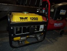 Wolf Power 1200 generator and a Nu-Tool Air Compressor, 7 amps, on wheels