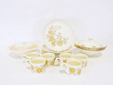 Two boxes of assorted ceramics and glass to include Grindley and Midwinters, various pewter items,