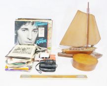 Two boxes of various toy cars and LPs to include LPs by Bruce Springsteen, Not the Nine O Clock