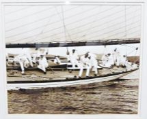 Two framed and glazed photograph prints of yachting scenes, titled 