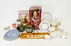 Three boxes of assorted china and household items to include a Royal Albert 'Memory Lane' part