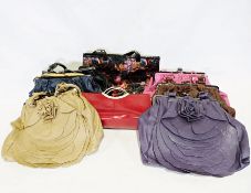 Box of various leather handbags