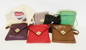 Two boxes of various handbags