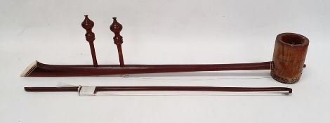 Wooden instrument with drum cylinder and bow