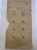 'Rough Designs for Silver Coins for the State of Baroda, March 4th 1887', with obverse and reverse